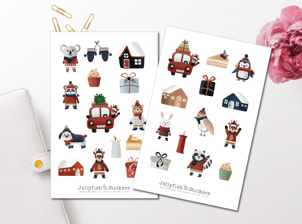 Winter Animals Sticker Set